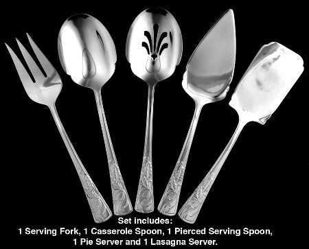 Lenox Holiday (Dimension) 5 Piece Flatware Serving Set