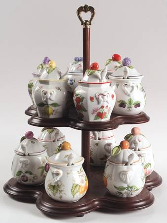 Lenox Lenox Orchard Giftware Jam/Jelly Set & Wood Stand