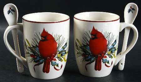 Lenox Winter Greetings (Set of 2) Cocoa Mug & Teaspoon