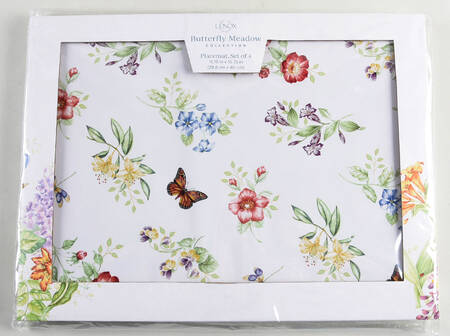 Lenox Butterfly Meadow All Over Cork Set of 4 Placemats - White