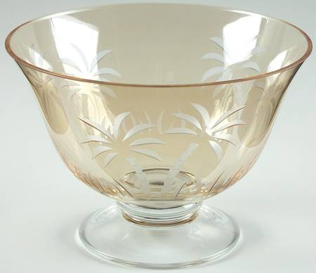 Lenox British Colonial Scenic (Accessories) 8" Glassware Amber Footed Bowl