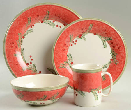 Lenox Holiday Gatherings Holiday Wreath 4 Piece Place Setting