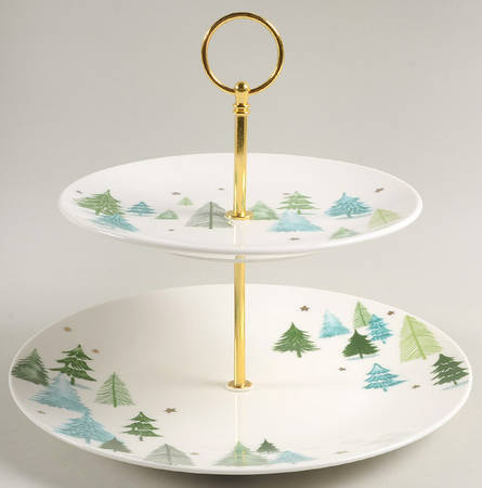 Lenox Balsam Lane 2 Tiered Serving Tray (Dinner & Salad Plate)