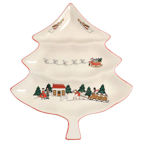 Mason's Christmas Village 3 Part Large Tree Shaped Dish