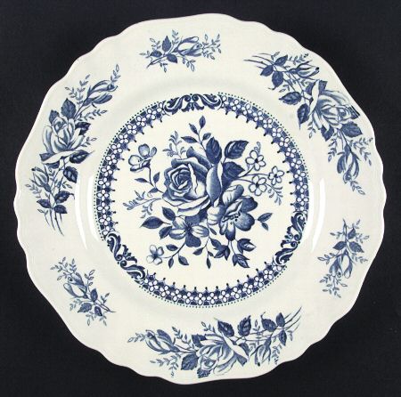 Chelsea Roses (Blue On White) by J & G Meakin