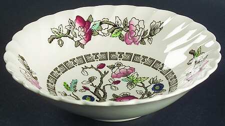 Myott Staffordshire Indian Tree No  No Green Border Cream Coupe Cereal Bowl