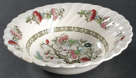 Myott Staffordshire Indian Tree No  No Green Border Cream 8 Round Vegetable Bowl