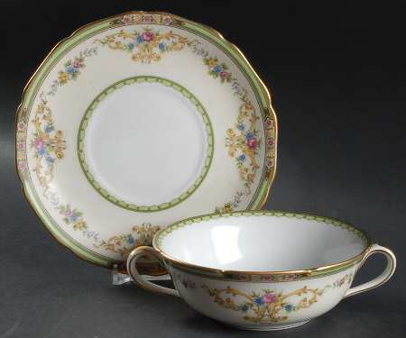 Noritake Florola Flat Cream Soup Bowl & Saucer Set