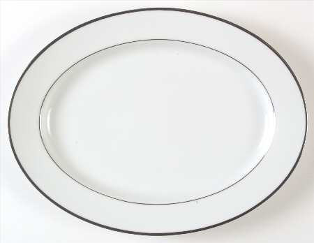 Noritake Spectrum (Platinum Rings) 13" Oval Serving Platter