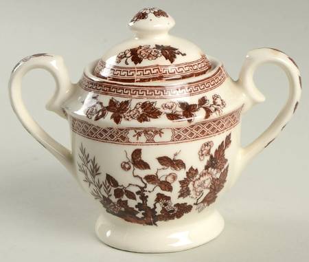 Nasco (Japan) Indian Tree Brown (Japan) Mini Sugar Bowl & Lid