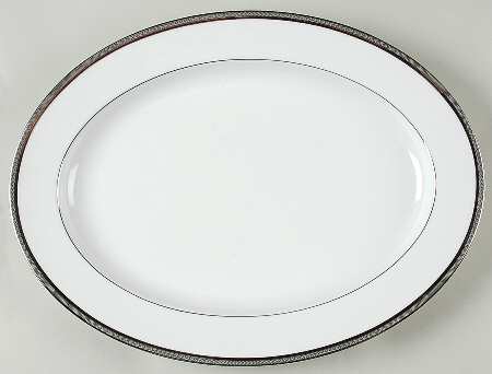 Noritake Renwick Platinum 16" Oval Serving Platter