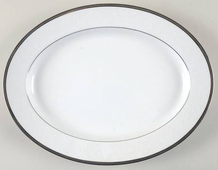 Noritake Regina Platinum 13" Oval Serving Platter