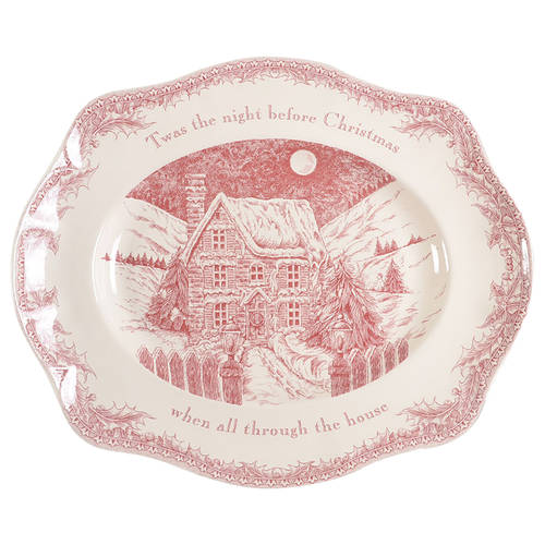 Noble Excellence Twas the Night Before Christmas 15" Oval Serving Platter