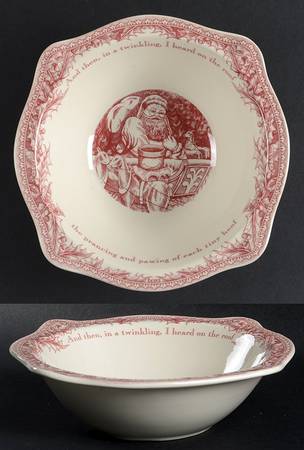 Noble Excellence Twas the Night Before Christmas 8" Round Vegetable Bowl