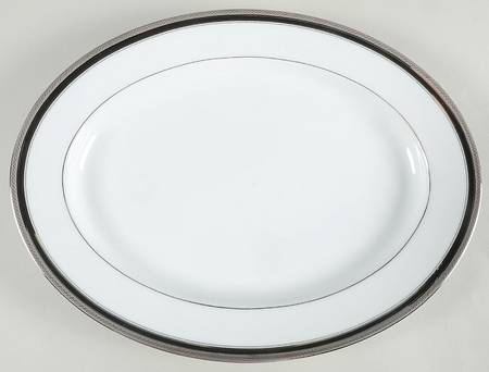 Noritake Austin Platinum 13" Oval Serving Platter