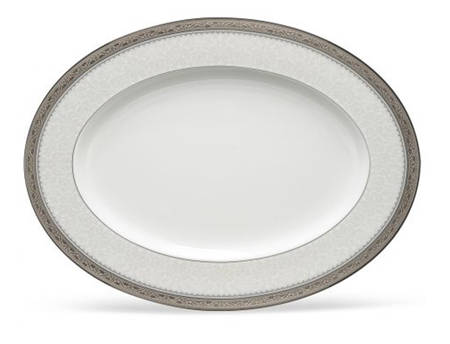 Noritake Odessa Platinum 12" Oval Serving Platter