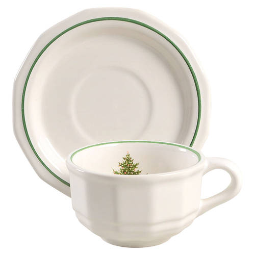 Pfaltzgraff Christmas Heritage Flat Cup & Saucer Set