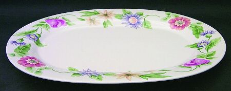 Pfaltzgraff Dahlia 14" Oval Serving Platter