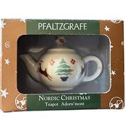Pfaltzgraff Nordic Christmas Teapot Ornament