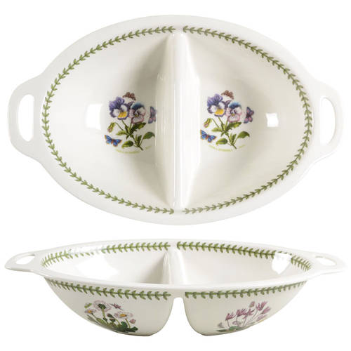 Portmeirion Botanic Garden 15" Oval Divided Vegetable Bowl