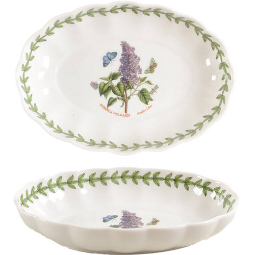 Botanic Garden 6 Inch Fluted Oval Dish, Garden Lilac