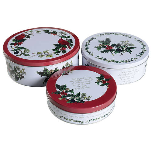 Portmeirion The Holly and The Ivy Set of 3 Cake Tins (6", 7" & 8")