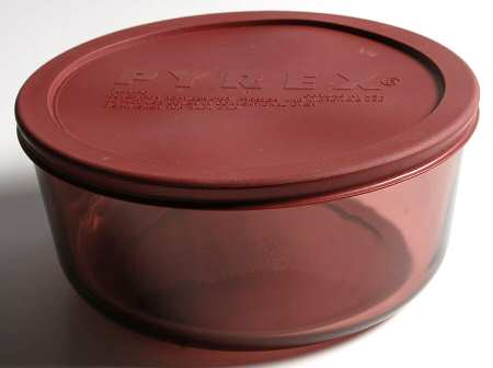 Pyrex Originals Cranberry 7" Glassware Storage Jar & Lid