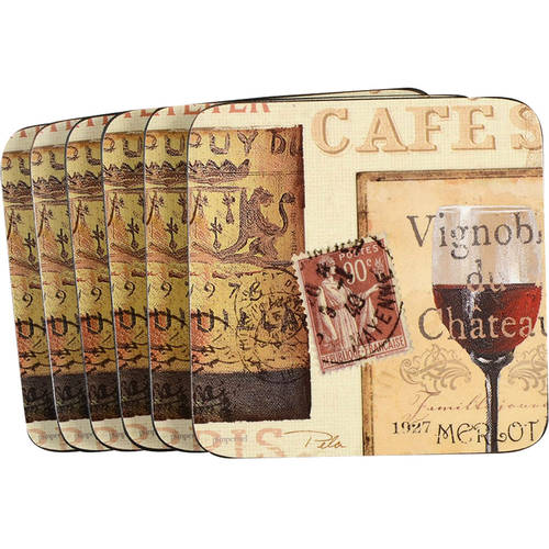 Pimpernel International Coasters Square Corkback Coaster - Set of 6