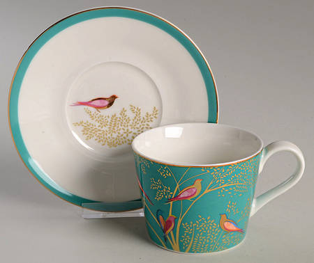 Sara Miller Chelsea Teacup & Saucer, Green