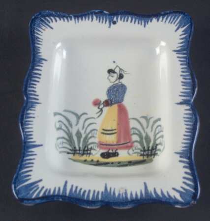Quimper Henriot (Lady Center) Silver Tray