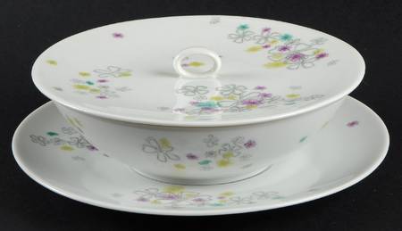 Rosenthal - Continental Gayety Cream Soup/Cereal Bowl & Lid with Saucer Set
