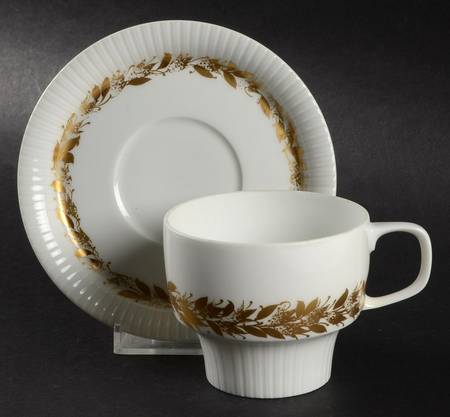 Rosenthal - Continental Golden Leaves Flat Cup & Saucer Set