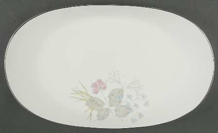 Rosenthal - Continental Parisian Spring White (Platinum Trim) 17" Oval Serving Platter
