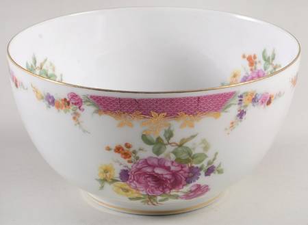 Rosenthal - Continental Queen's Rose (No Inner Gold Band) Cranberry Bowl