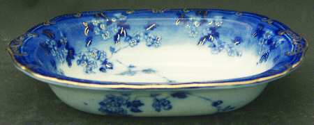 Ridgway Ridgways Lugano Flow Blue 9 Oval Vegetable Bowl