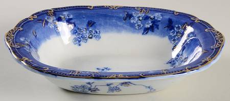 Ridgway Ridgways Lugano Flow Blue 8 Oval Vegetable Bowl