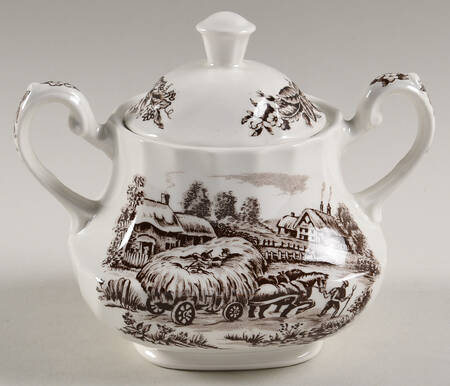 Ridgway (Ridgways) Hayride Brown Sugar Bowl & Lid
