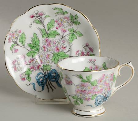 Royal Albert Flower of The Month (Countess Shape) Footed Cup & Saucer Set
