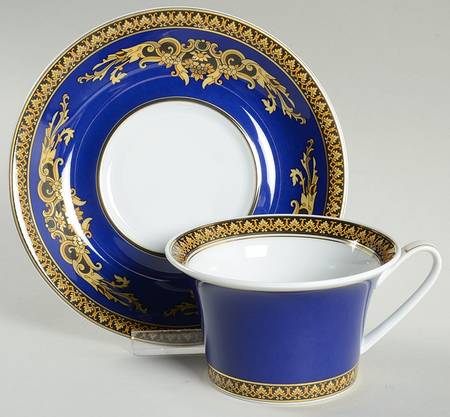 Rosenthal - Continental Medusa Blue Flat Cup & Saucer Set