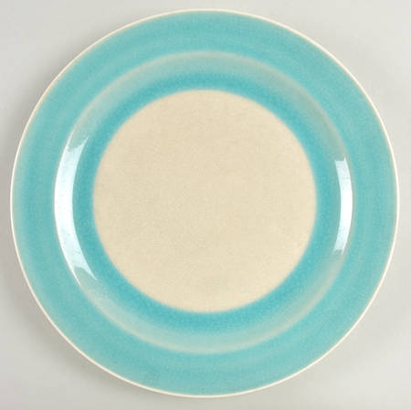 Crackle Glass (Aqua Rim, White Center) by Roscher & Co