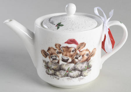 Royal Worcester Wrendale Designs Christmas Mini Teapot & Lid