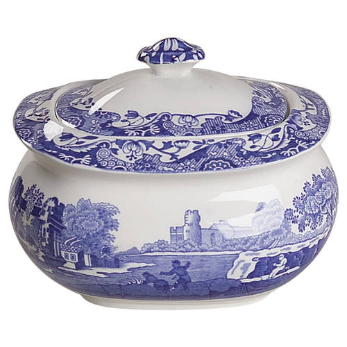 Spode Blue Italian Sugar Bowl & Lid