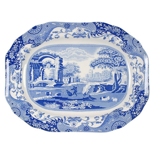 Spode Blue Italian 14" Oval Serving Platter