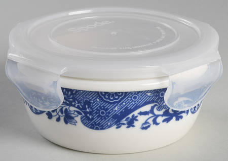 Spode Blue Italian 5" Round Food Storage Container & Plastic Lid