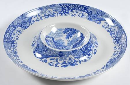 Spode Blue Italian 1 Piece Chip & Dip