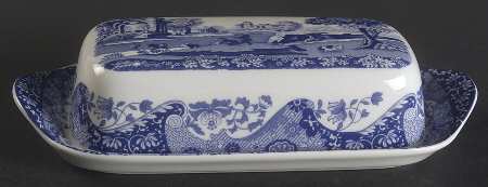 Spode Blue Italian 1/4 Lb Covered Butter