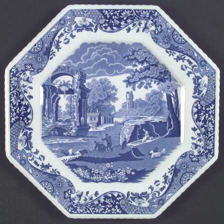 Spode Blue Italian Octagonal Luncheon Plate