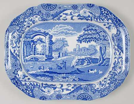 Spode Blue Italian 12" Oval Serving Platter