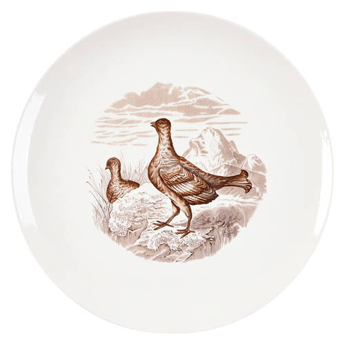 Spode Game Birds Brown (No Border Design) Dinner Plate