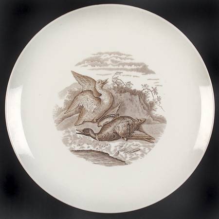Spode Game Birds Brown (No Border Design) Dinner Plate